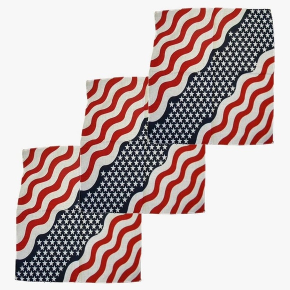 Patriotic Red, White, and Blue Bandana set of three. World Cup  patriotic